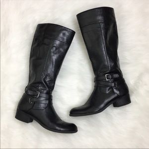 UNISA tall black riding black boots with buckles